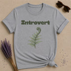 Introvert — Fern Botanical Graphic Tee for Women in Sport Grey