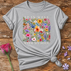 It Is Well With My Soul — Wildflower Meadow T-Shirt for Women in Sport Grey