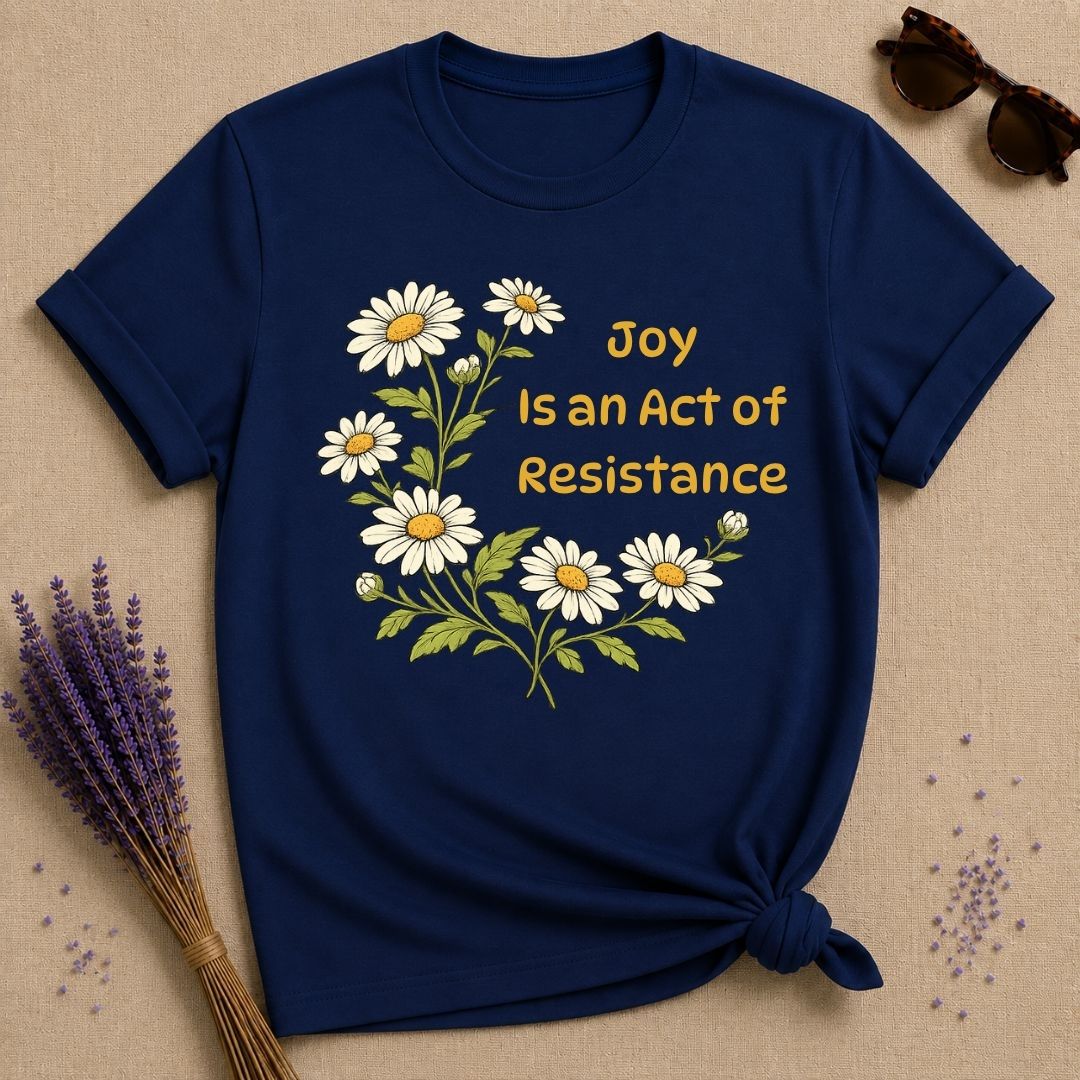 Joy Is an Act of Resistance — Daisy Floral T-Shirt for Women