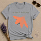 Joy Needs No Justification — Gold Floral T-Shirt