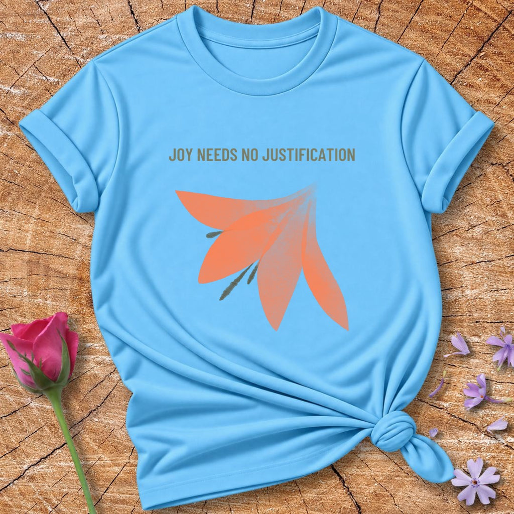 Joy Needs No Justification — Gold Floral in Sky