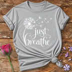 Just Breathe Dandelion T-Shirt in Sport Grey