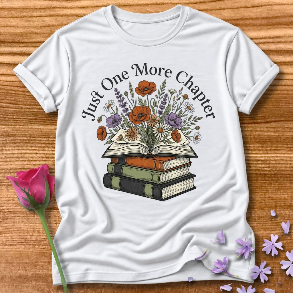Just One More Chapter — Book Lover Floral in White