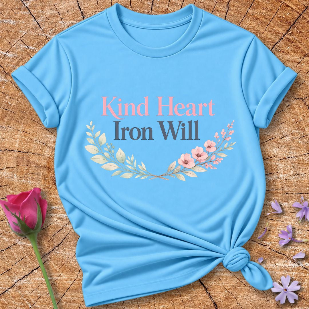 Kind Heart Iron Will — Botanical Floral Empowerment in Sky