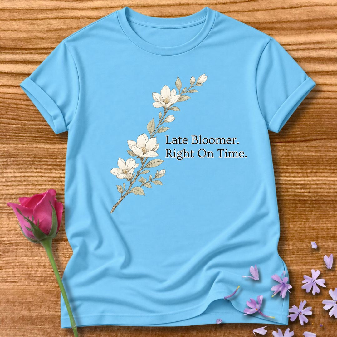 Late Bloomer. Right On Time. — Magnolia Floral in Sky