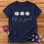 Life Is Good — Daisy Trio Script Typography in Navy