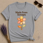 Made From Scraps — Patchwork Daisy Botanical T-Shirt for Women in Sport Grey