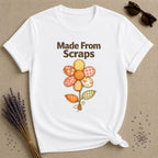 Made From Scraps — Patchwork Daisy Botanical T-Shirt for Women in White
