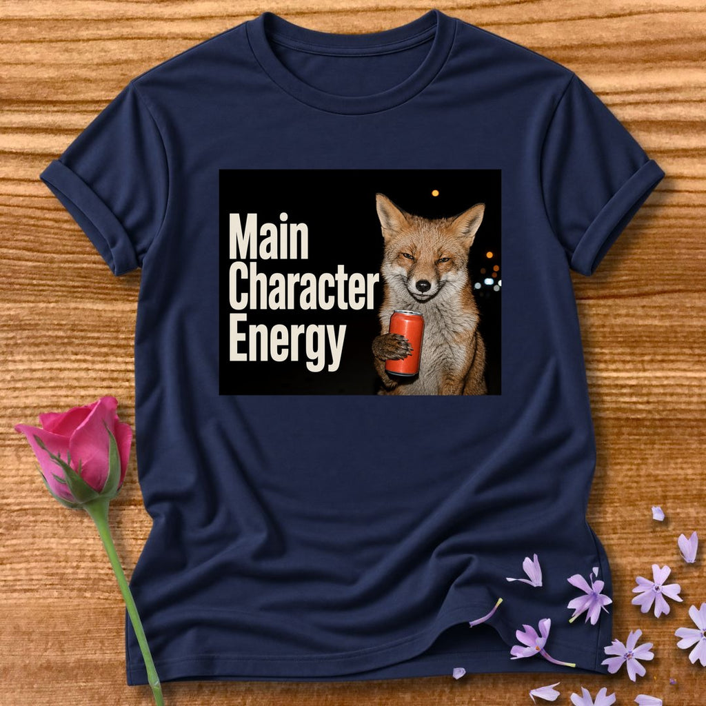 Main Character Energy — Photorealistic Fox Graphic in Navy