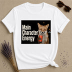 Main Character Energy — Photorealistic Fox Graphic T-Shirt for Women in White