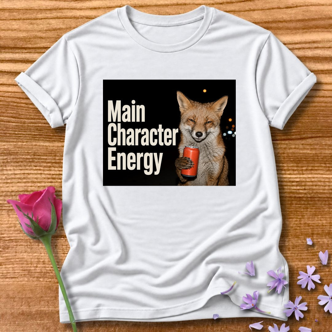 Main Character Energy — Photorealistic Fox Graphic in White