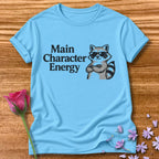 Main Character Energy — Vintage Raccoon Sticker Graphic in Sky