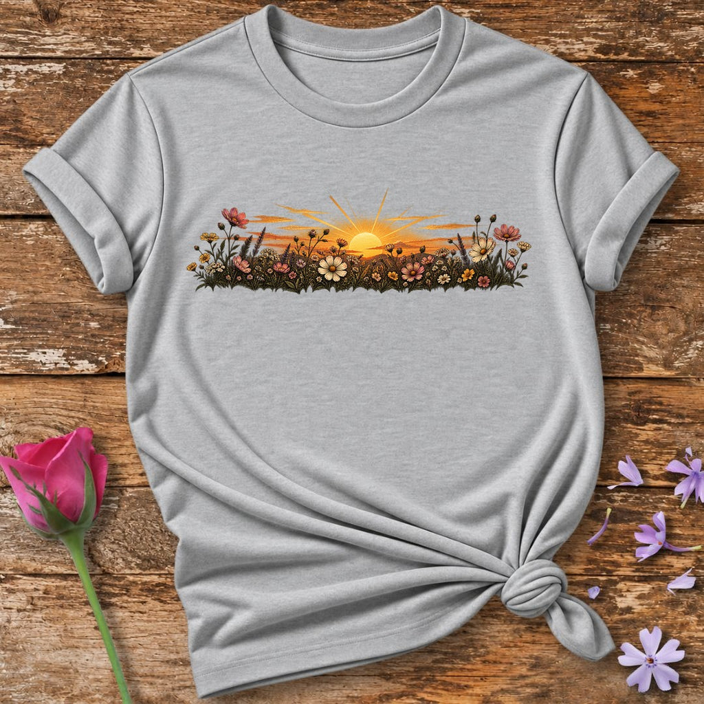 Sunset Wildflower T-Shirt in Sport Grey