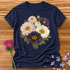 Mixed Anemone Bouquet — Botanical Illustration Graphic in Navy