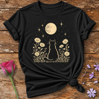 Moonlit Cat T-Shirt in Black