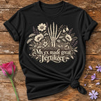 My Ex Made Great Fertilizer — Skeletal Hand Wildflower T-Shirt for Women in Black