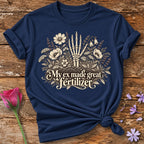 My Ex Made Great Fertilizer — Skeletal Hand Wildflower T-Shirt for Women in Navy