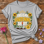 This Is My Gardening Shirt — Flat Vector Sunflower T-Shirt for Women in Sport Grey