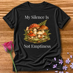 My Silence Is Not Emptiness — Mushroom Forest Botanical in Black