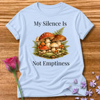 My Silence Is Not Emptiness — Mushroom Forest Botanical in Light Blue