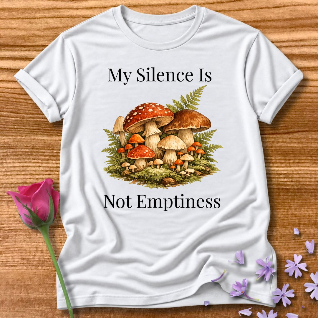 My Silence Is Not Emptiness — Mushroom Forest Botanical in White