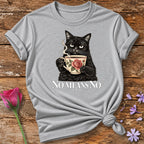 No Means No — Grumpy Cat Floral Teacup T-Shirt for Women in Sport Grey
