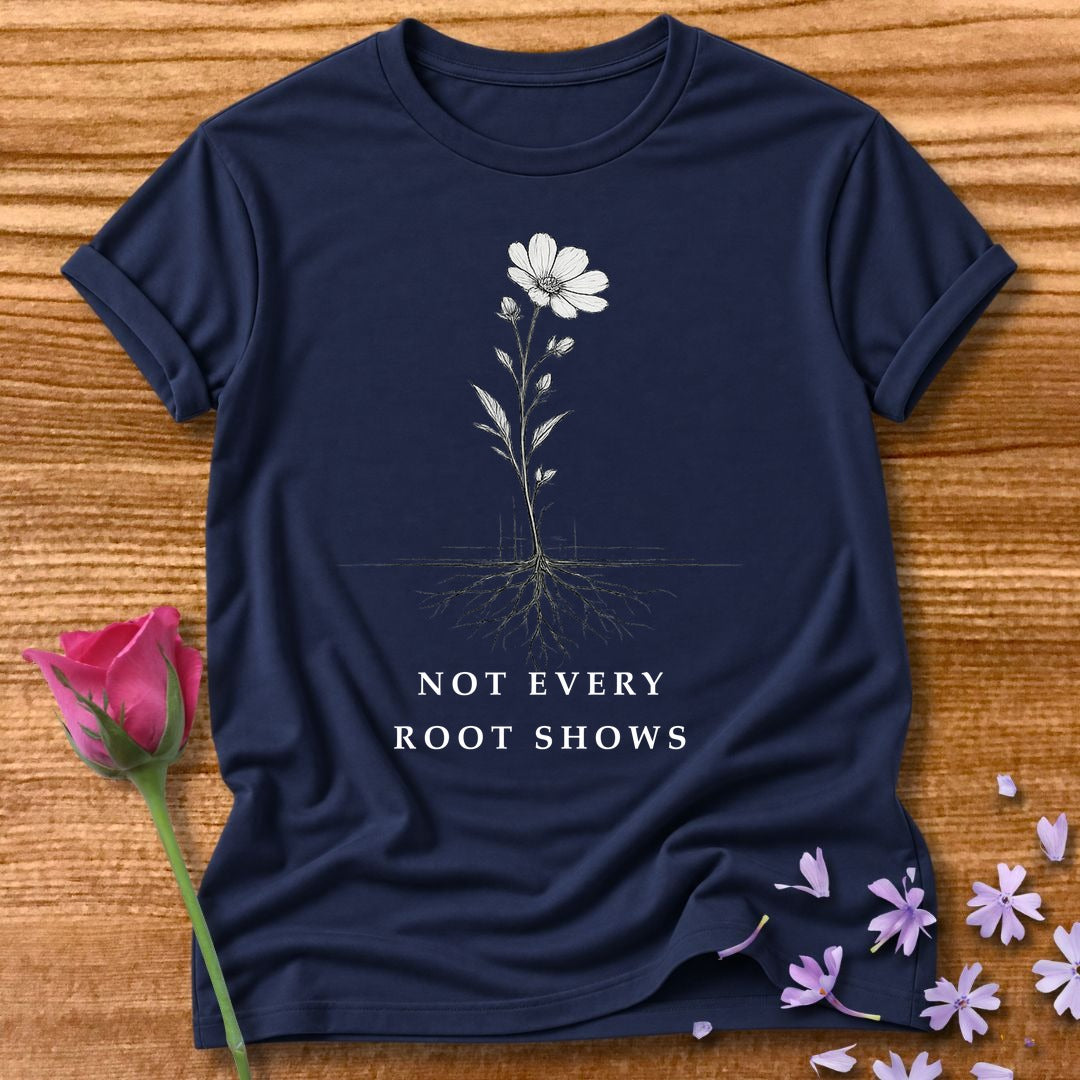 Not Every Root Shows — Vintage Botanical Wildflower in Navy
