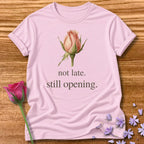 Not Late. Still Opening — Botanical Growth in Light Pink