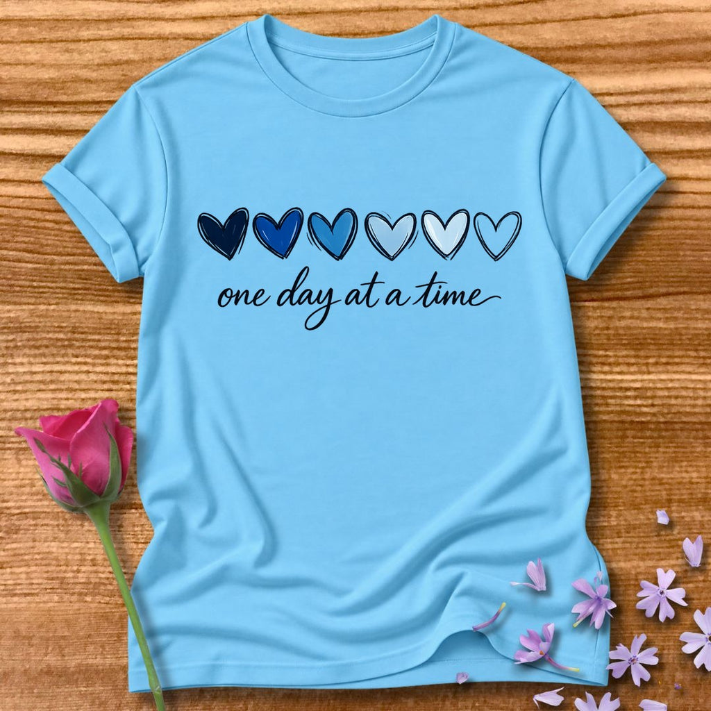 One Day at a Time — Watercolor Heart Gradient in Sky
