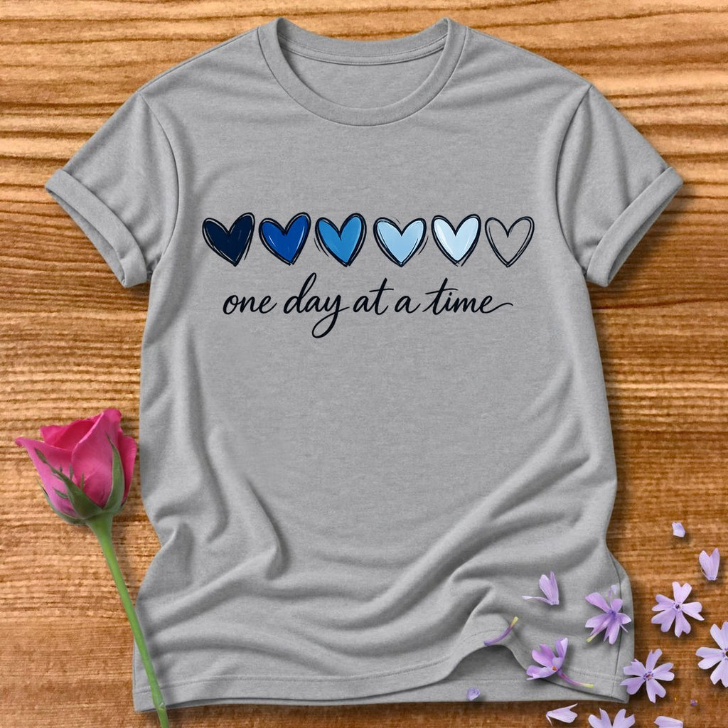 One Day at a Time — Watercolor Heart Gradient in Sport Grey