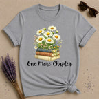 One More Chapter — Books and Wildflowers Botanical T-Shirt for Women in Sport Grey