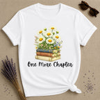 One More Chapter — Books and Wildflowers Botanical T-Shirt for Women in White