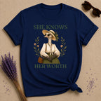 Ostrich She Knows Her Worth T-Shirt - Navy