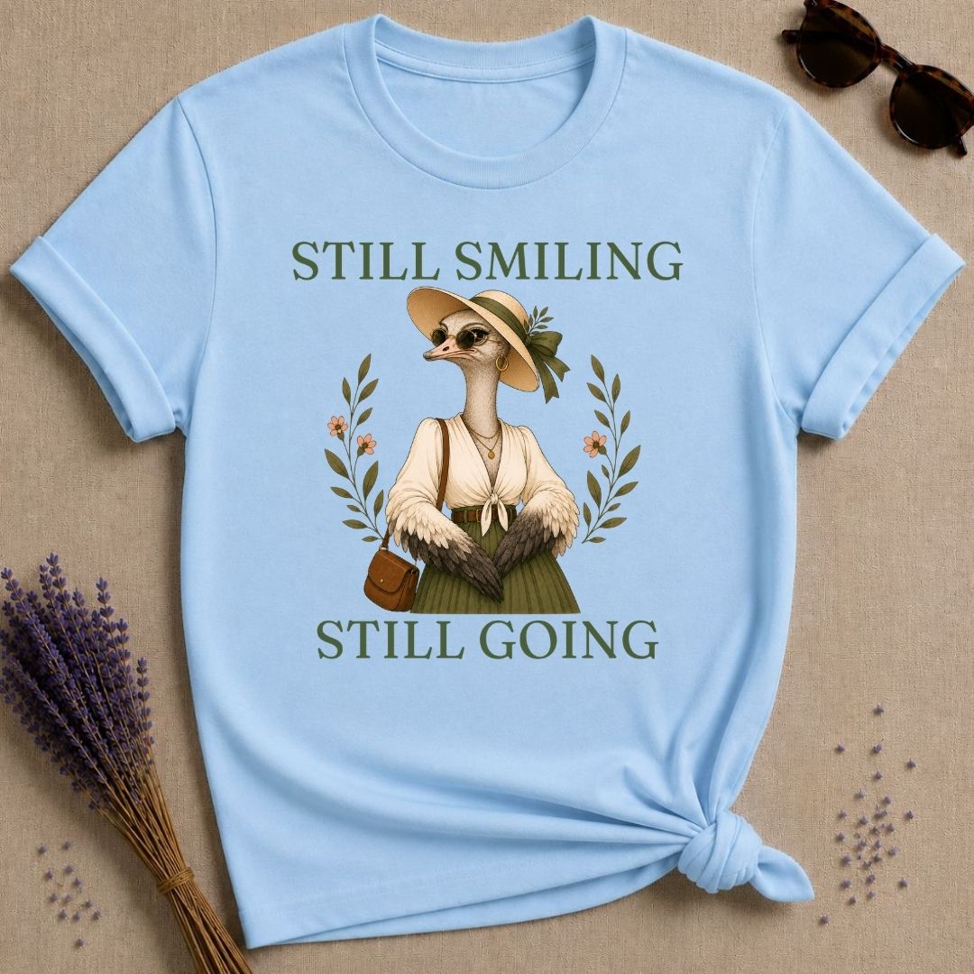 ostrich still smiling still going