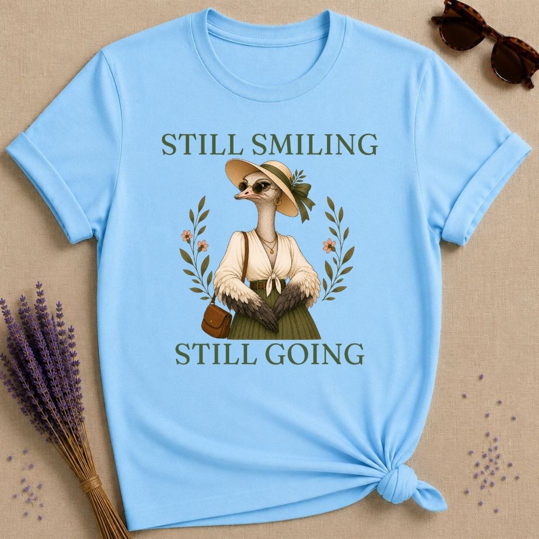 ostrich still smiling still going