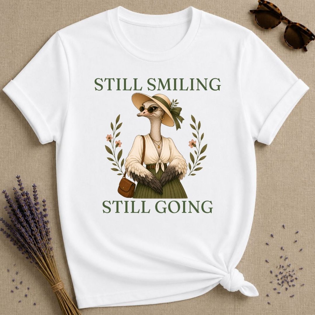 ostrich still smiling still going