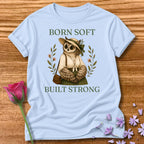 Owl — Born Soft Built Strong Vintage Aesthetic Animal in Light Blue