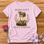 Owl — Born Soft Built Strong Vintage Aesthetic Animal in Light Pink