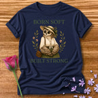 Owl — Born Soft Built Strong Vintage Aesthetic Animal in Navy
