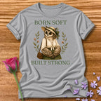 Owl — Born Soft Built Strong Vintage Aesthetic Animal in Sport Grey