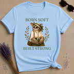 Owl Born Soft Built Strong T-Shirt - Light Blue