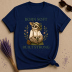 Owl Born Soft Built Strong T-Shirt - Navy