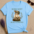 Owl Born Soft Built Strong T-Shirt - Sky