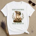 Owl She Knows Her Worth T-Shirt - White
