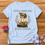 Owl — Still Smiling Still Going Vintage Aesthetic Animal in Light Blue