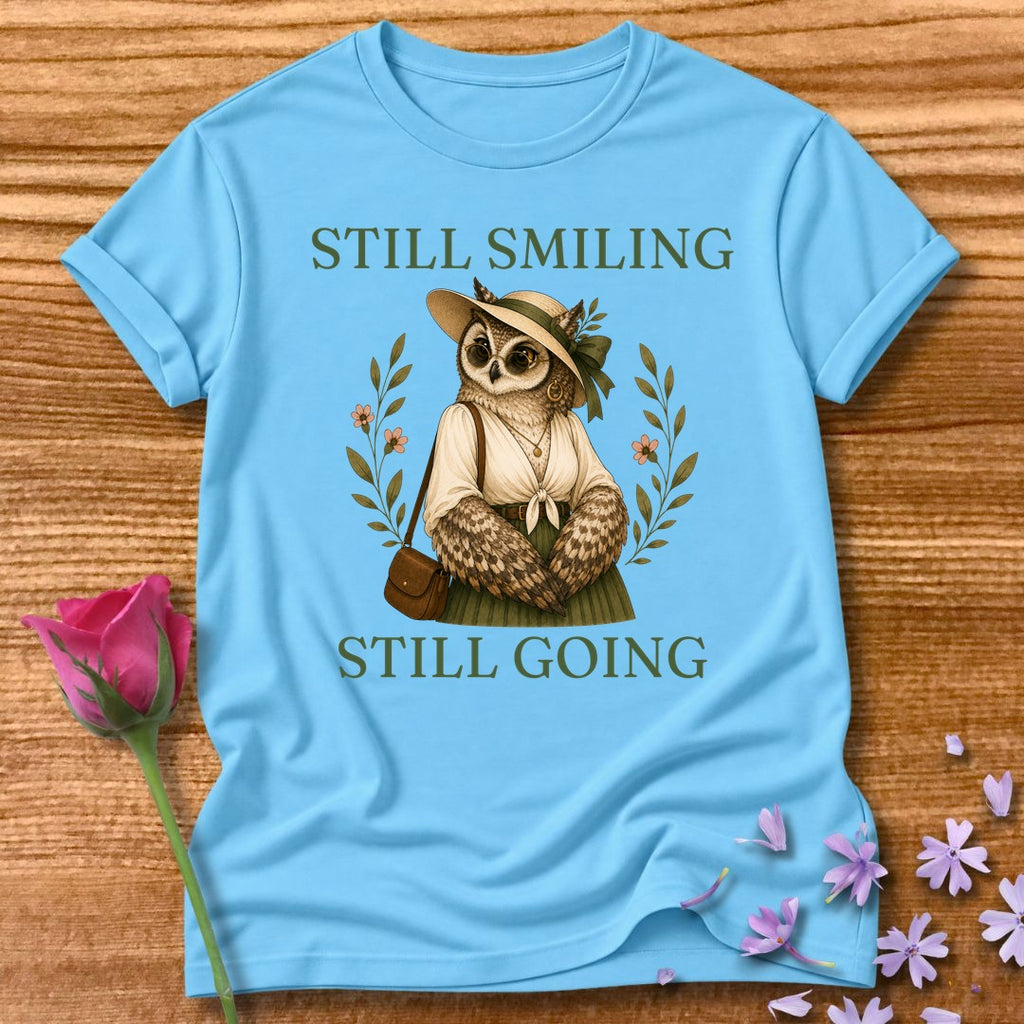 Owl — Still Smiling Still Going Vintage Aesthetic Animal in Sky