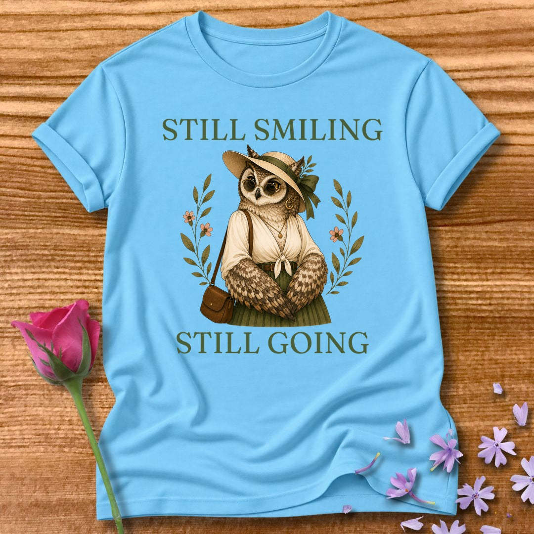 Owl — Still Smiling Still Going Vintage Aesthetic Animal in Sky