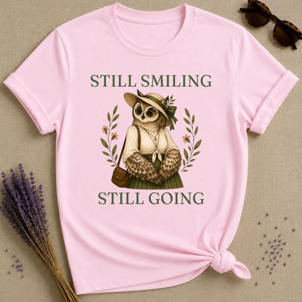 owl still smiling still going
