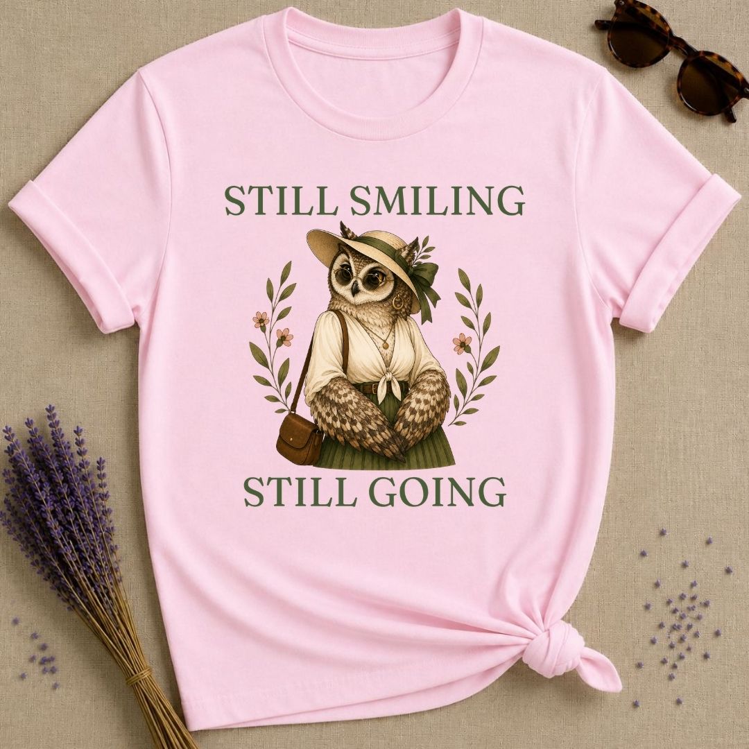 owl still smiling still going