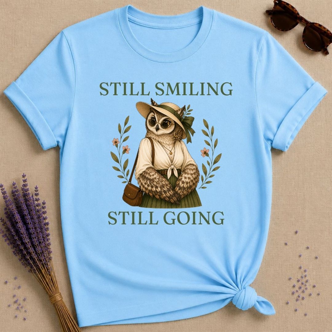 owl still smiling still going
